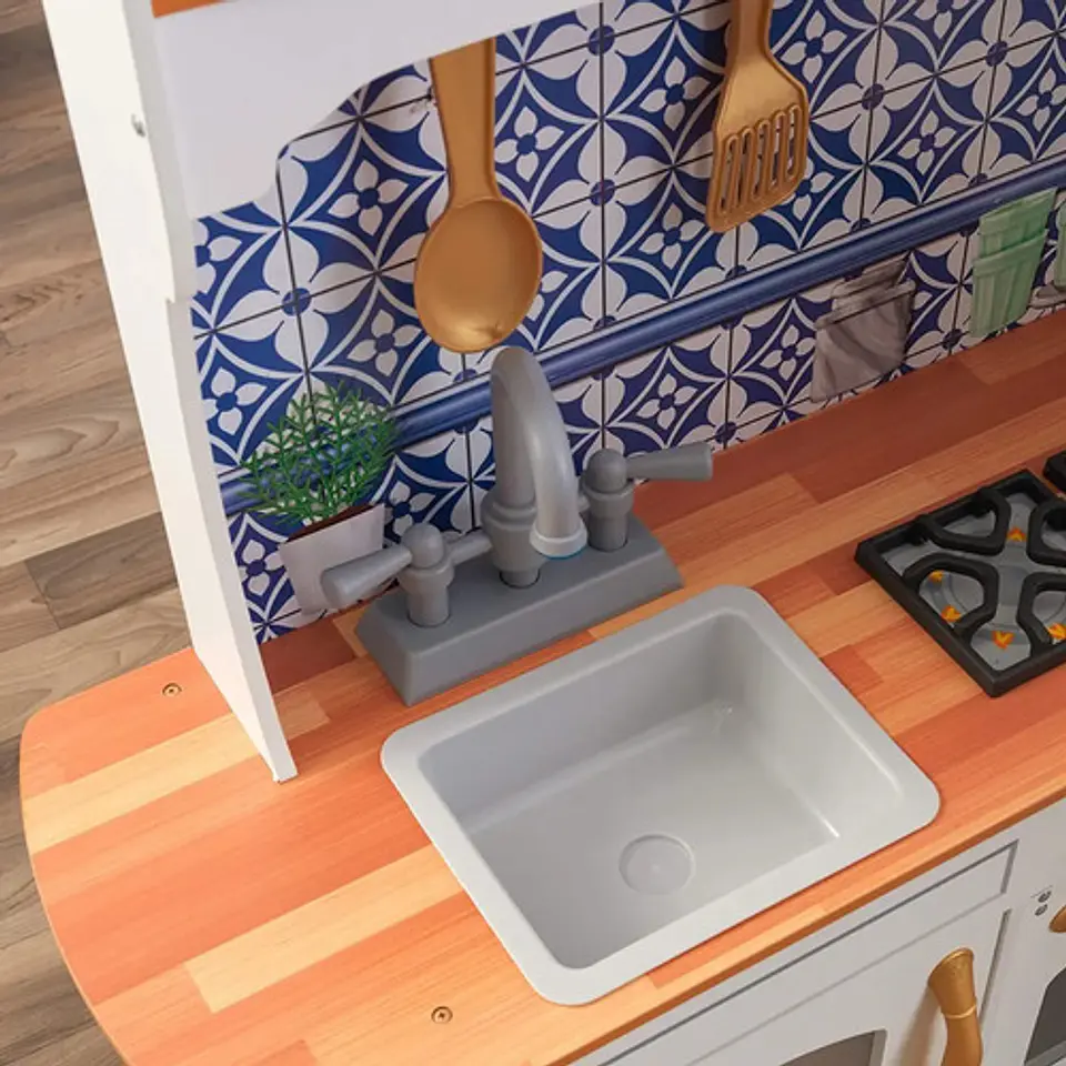 Kidkraft Cocina De Madera Mosaico Grande Vintage Blanca 5