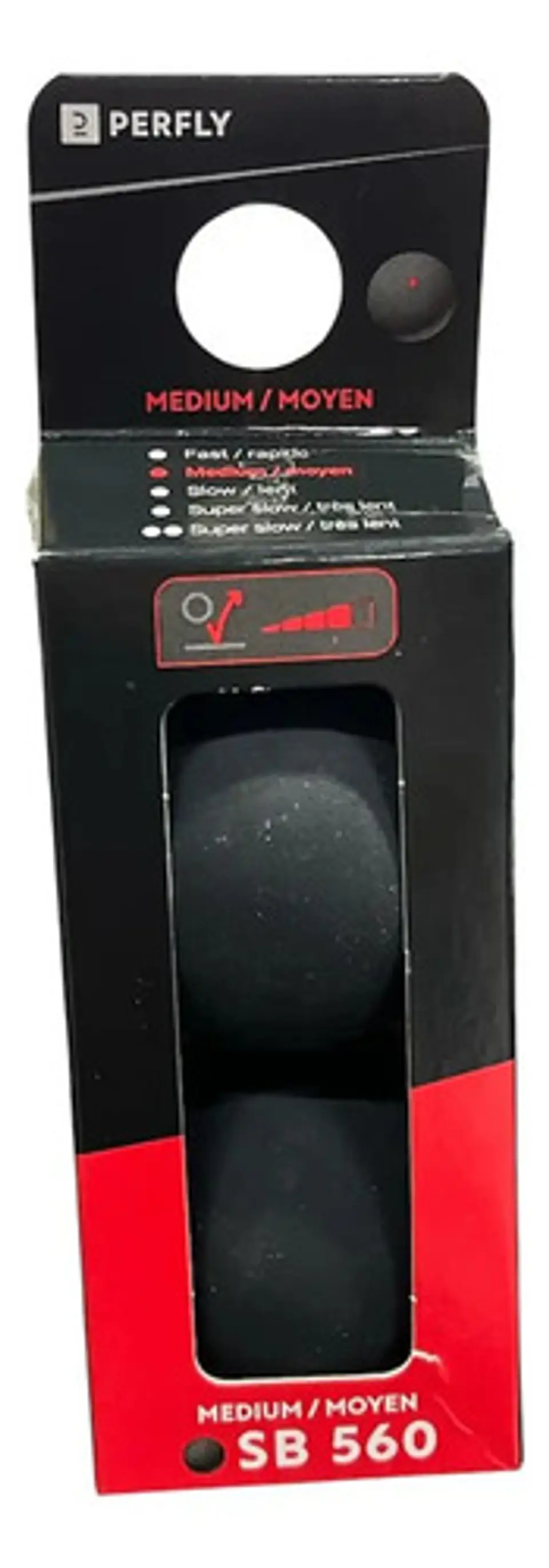 Pelotas Perfly Squash Model O X2 Caja Roja 0.4 Cm 2