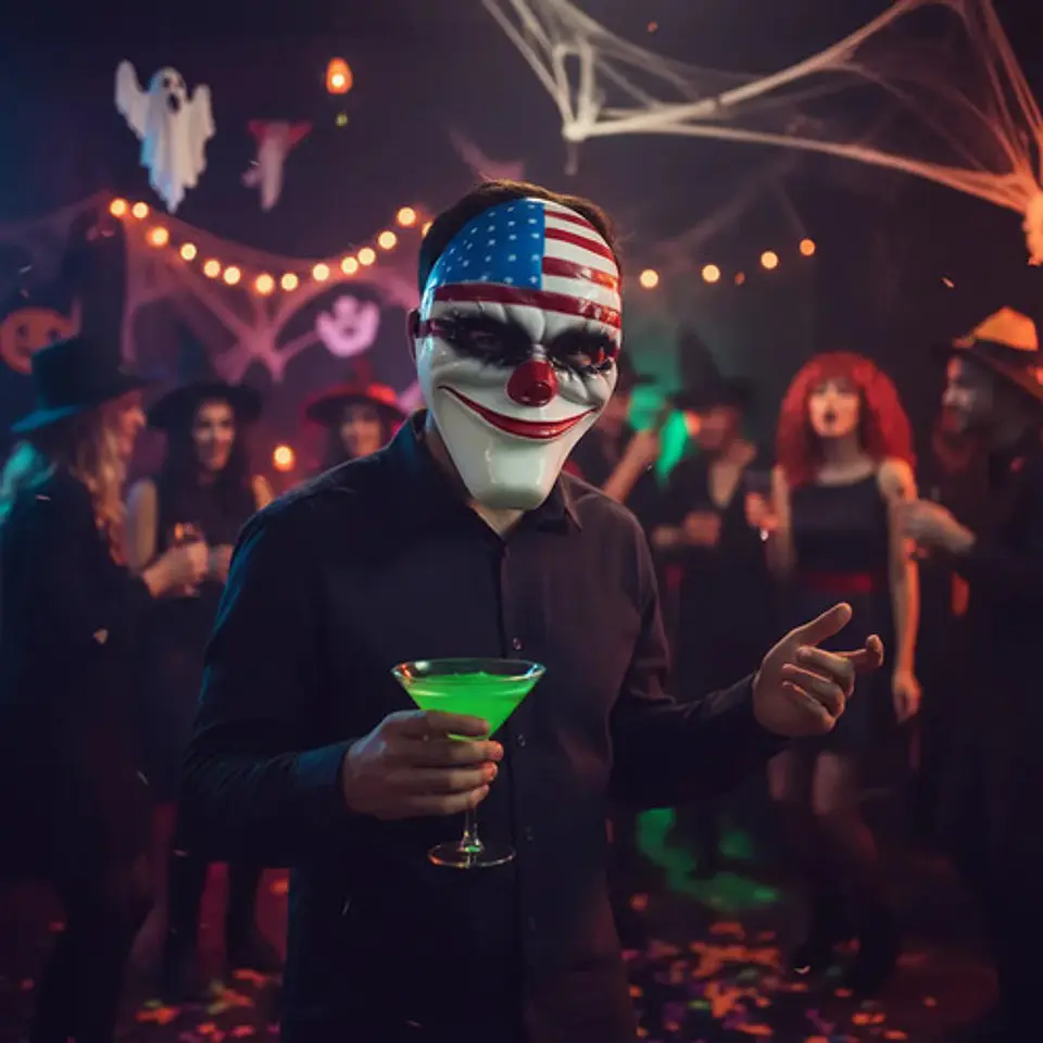 Máscara Payaso  Ref  Mp801  Halloween Bandera Americana  2