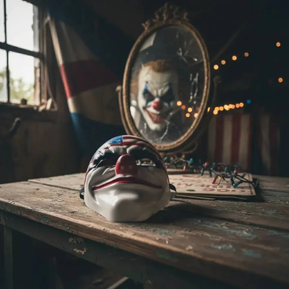 Máscara Payaso  Ref  Mp801  Halloween Bandera Americana  5