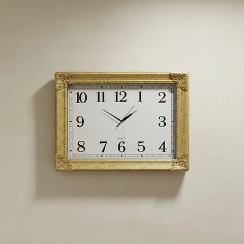 Reloj Pasta Pared Decoración Rectangular Análogo Lym 1116