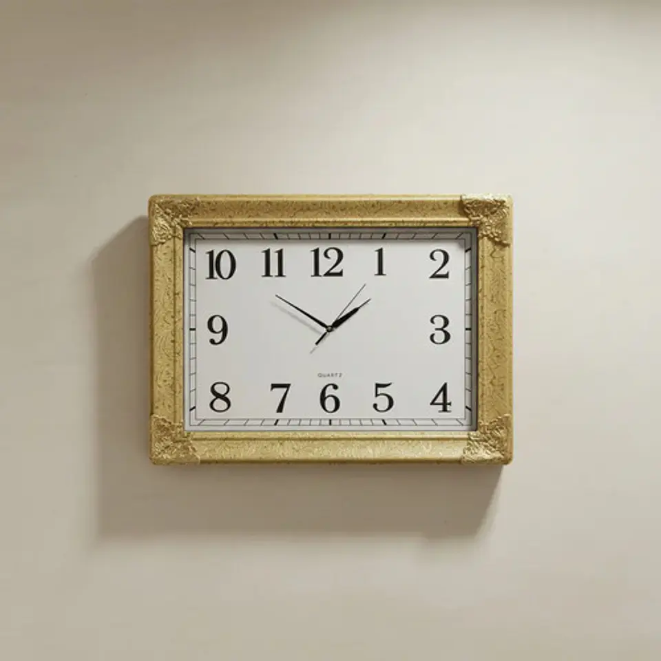 Reloj Pasta Pared Decoración Rectangular Análogo Lym 1116 1