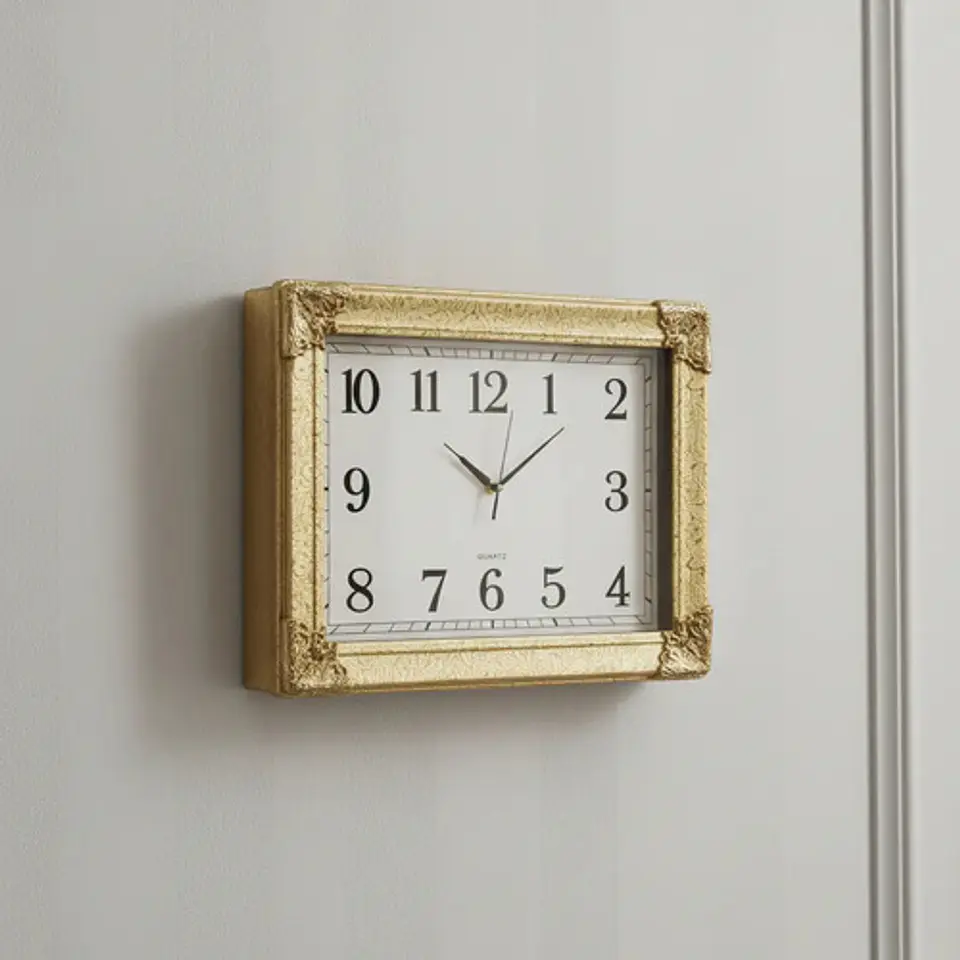 Reloj Pasta Pared Decoración Rectangular Análogo Lym 1116 2