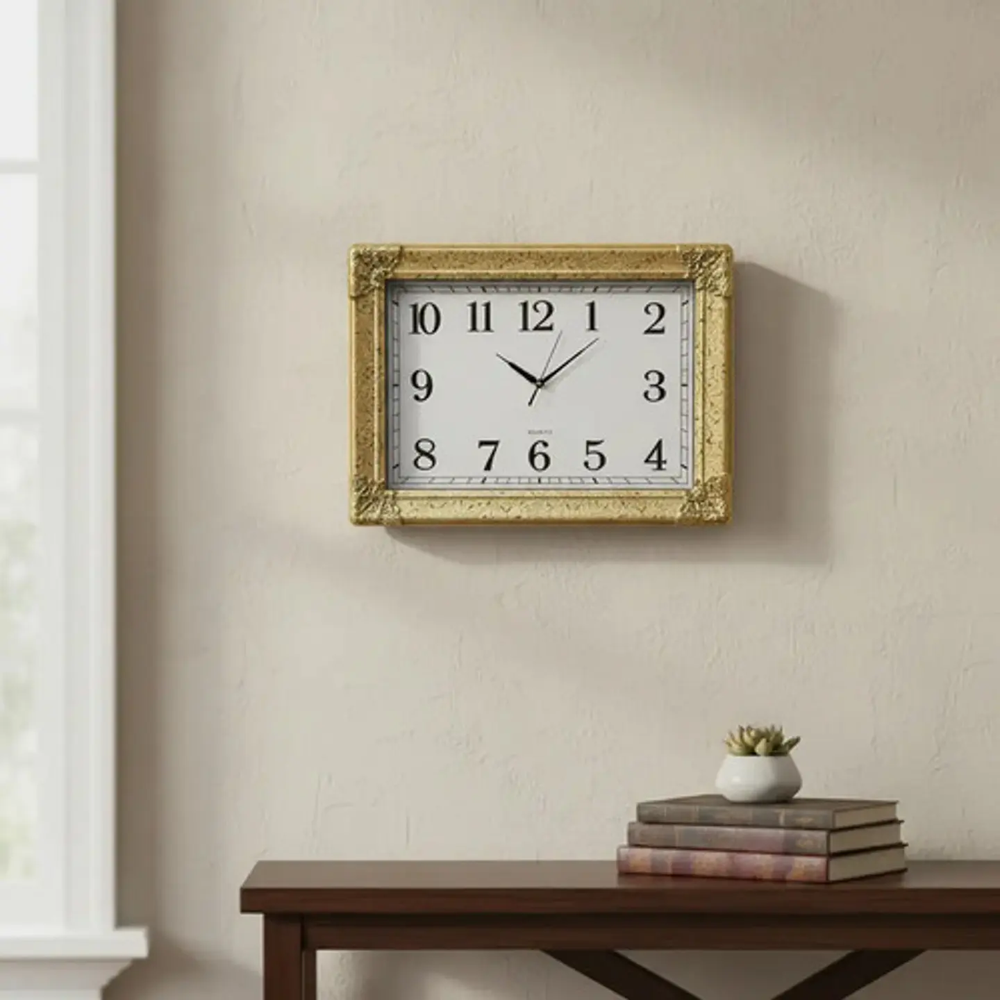 Reloj Pasta Pared Decoración Rectangular Análogo Lym 1116 3