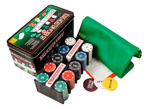 Set De Poker Texas 56258 200 Fichas Numeradas Plástico Tapete 55x90cm