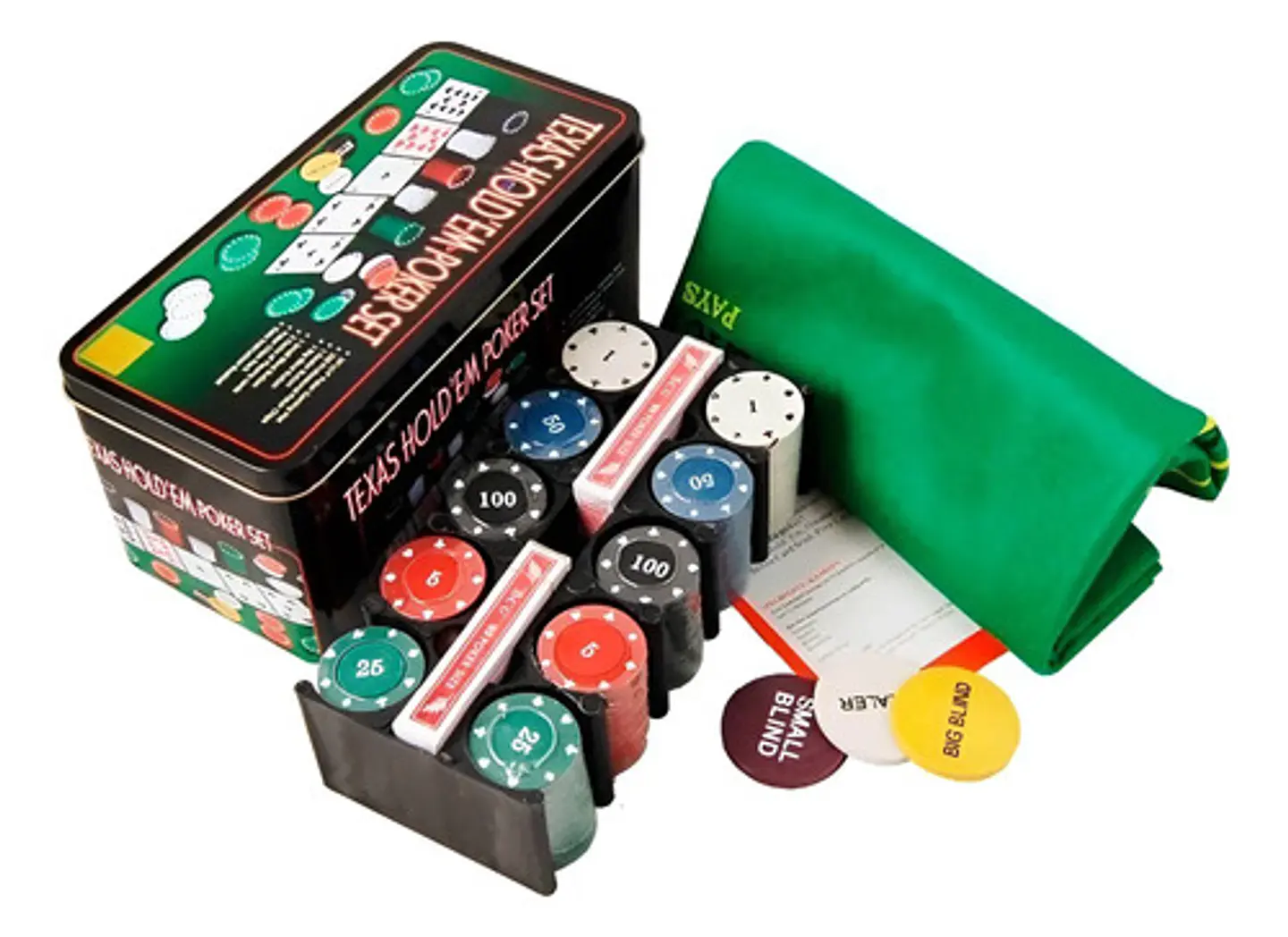 Set De Poker Texas 56258 200 Fichas Numeradas Plástico Tapete 55x90cm 1