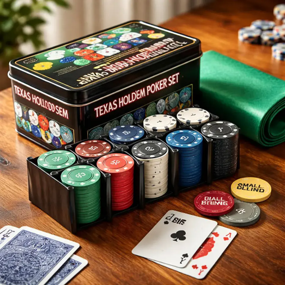 Set De Poker Texas 56258 200 Fichas Numeradas Plástico Tapete 55x90cm 3