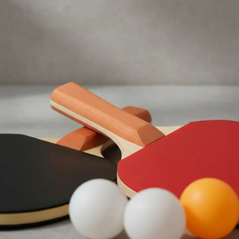 Set Raquetas Ping Pong Tenis De Mesa Rojo Negra Mck 7106 * 4