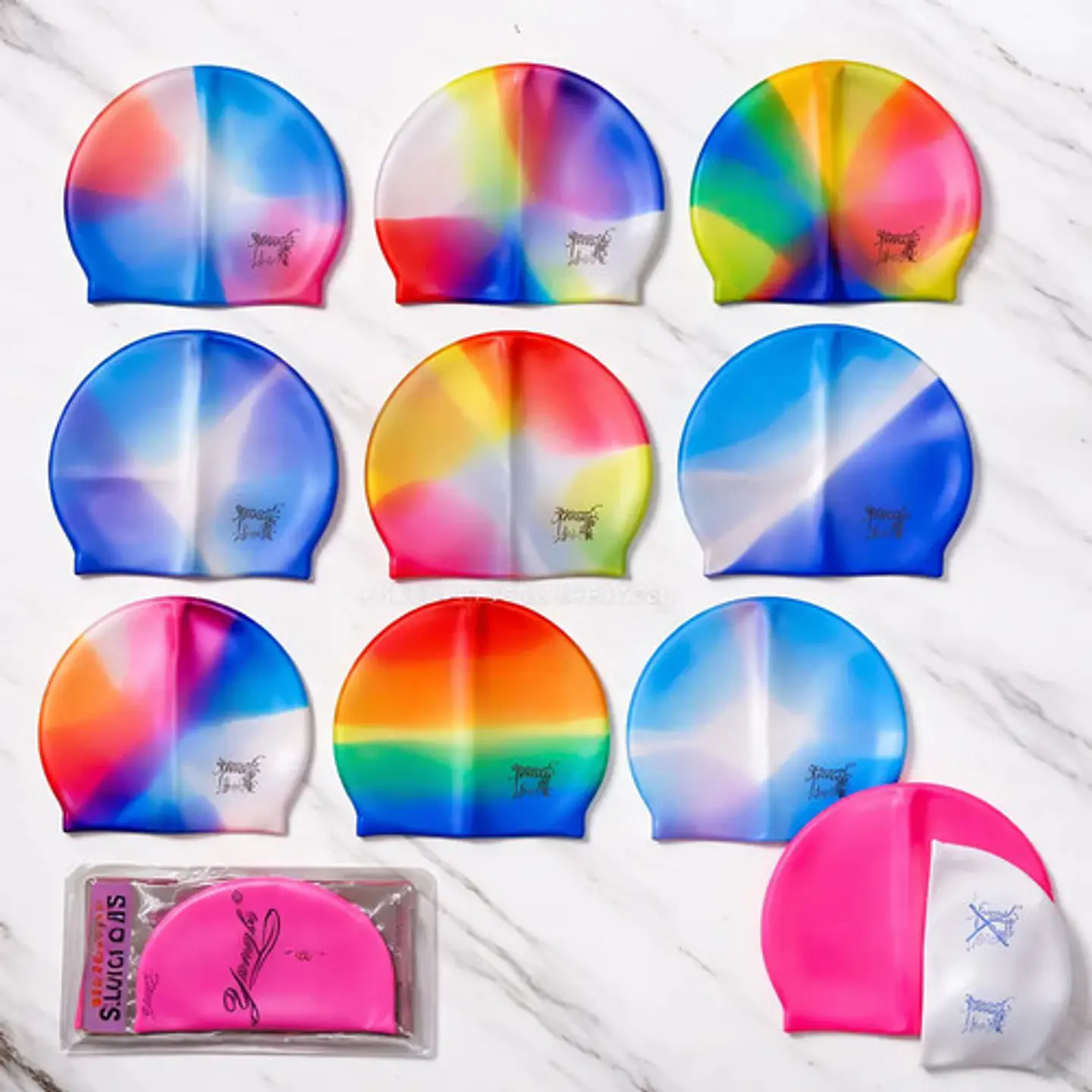 Gorro Piscina De Silicona Cuidado Del Cabello Surtido 3