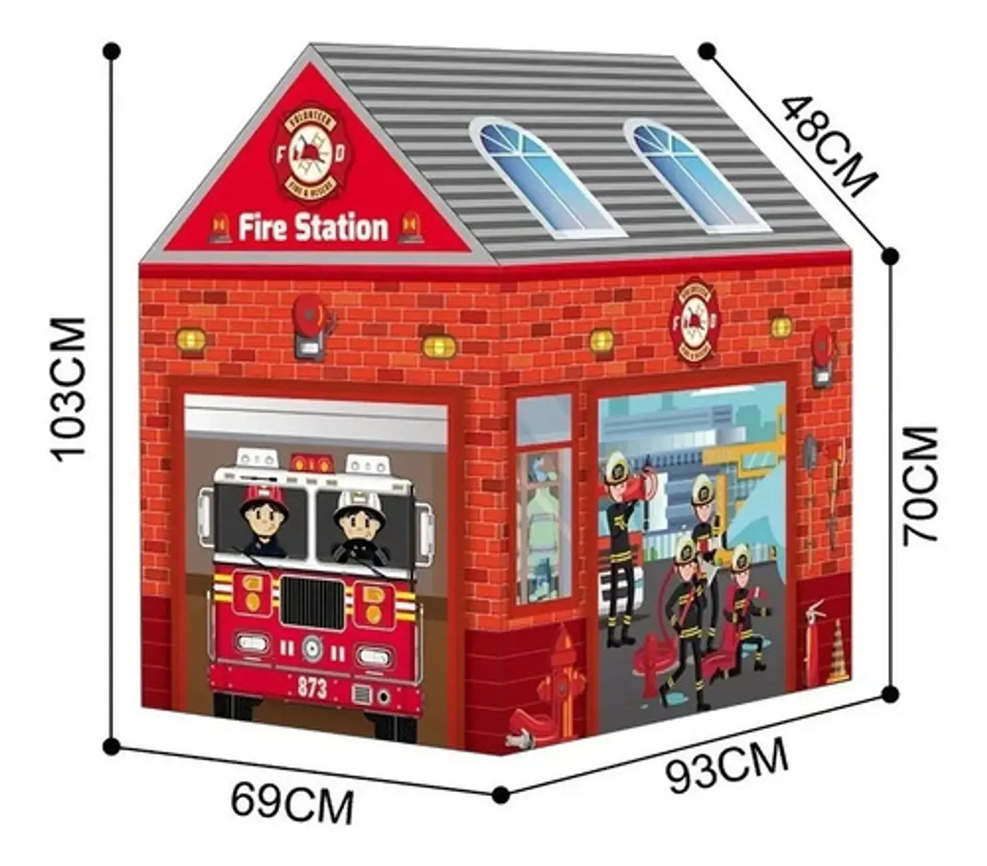 Carpa Casa Bombero Con Pelotero Distri Para Niños Interior/exterior 4