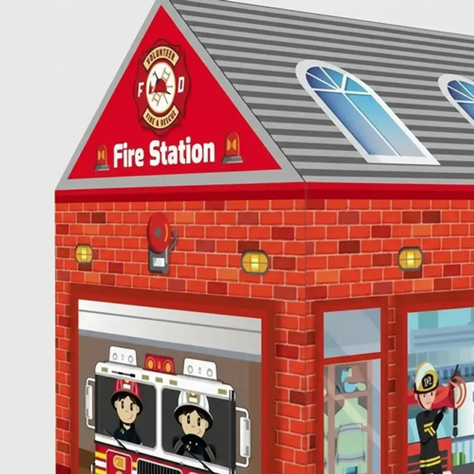 Carpa Casa Bombero Con Pelotero Distri Para Niños Interior/exterior 6