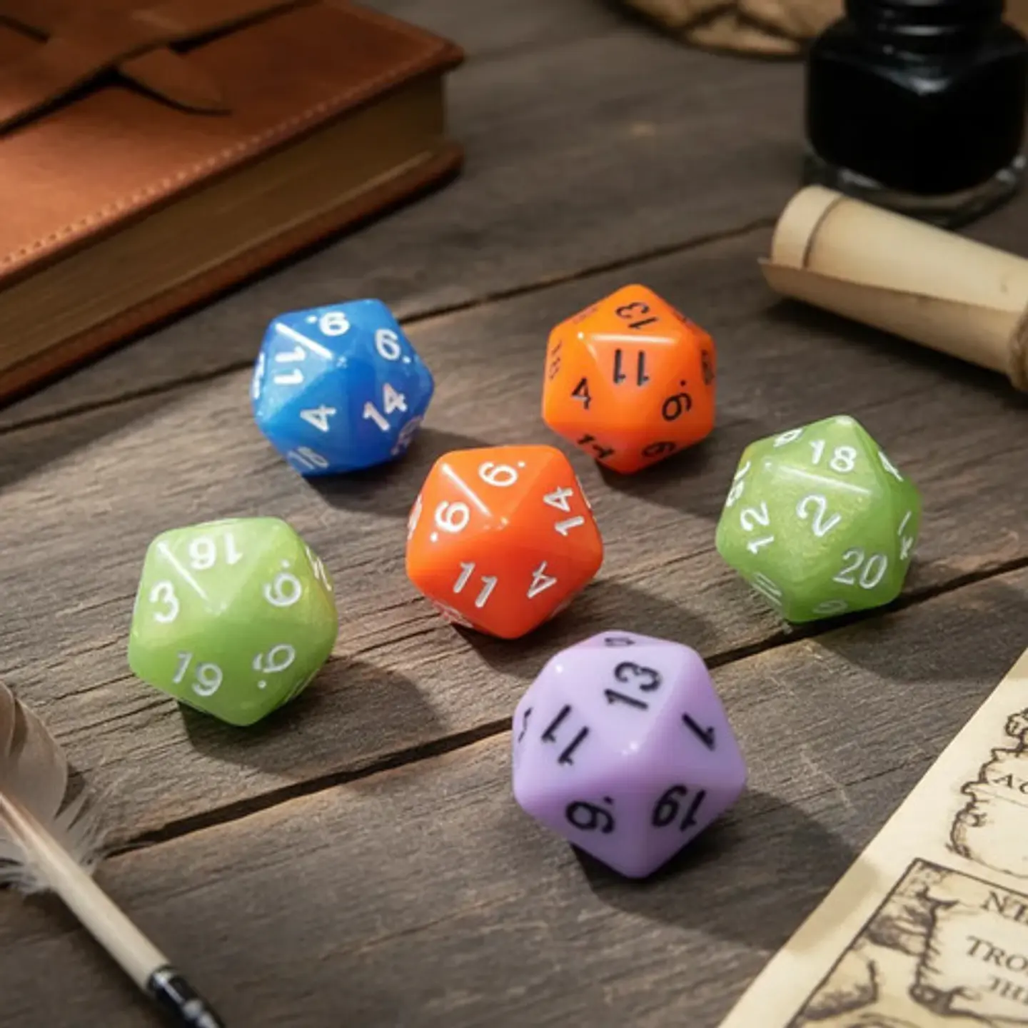 Juego Dados 20 Caras  6 Und Dado Juego Rol Mesa Poliédricos 1