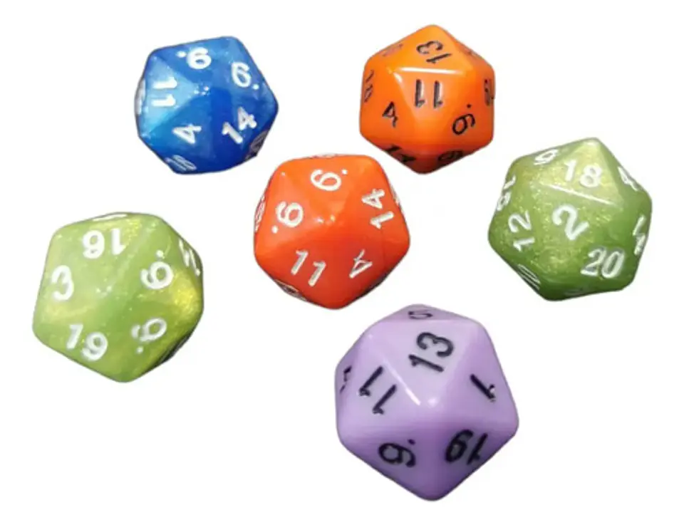 Juego Dados 20 Caras  6 Und Dado Juego Rol Mesa Poliédricos 2