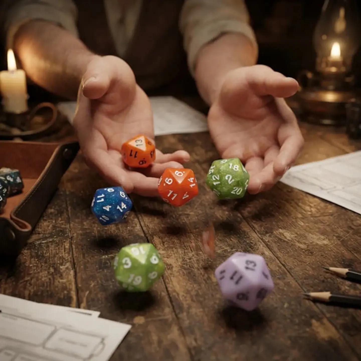 Juego Dados 20 Caras  6 Und Dado Juego Rol Mesa Poliédricos 4