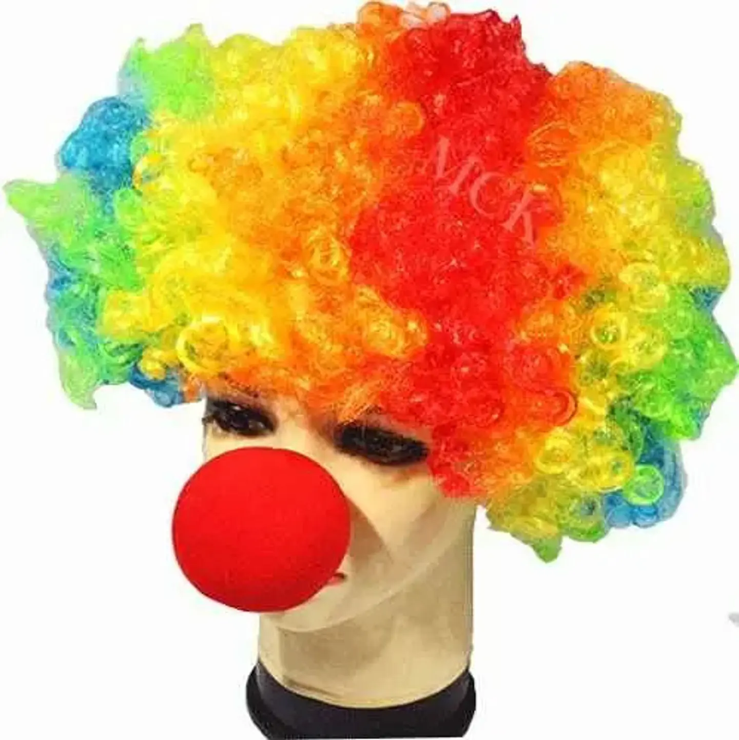 Peluca  + Nariz Payaso De Colores  Halloween Disfraz * 1