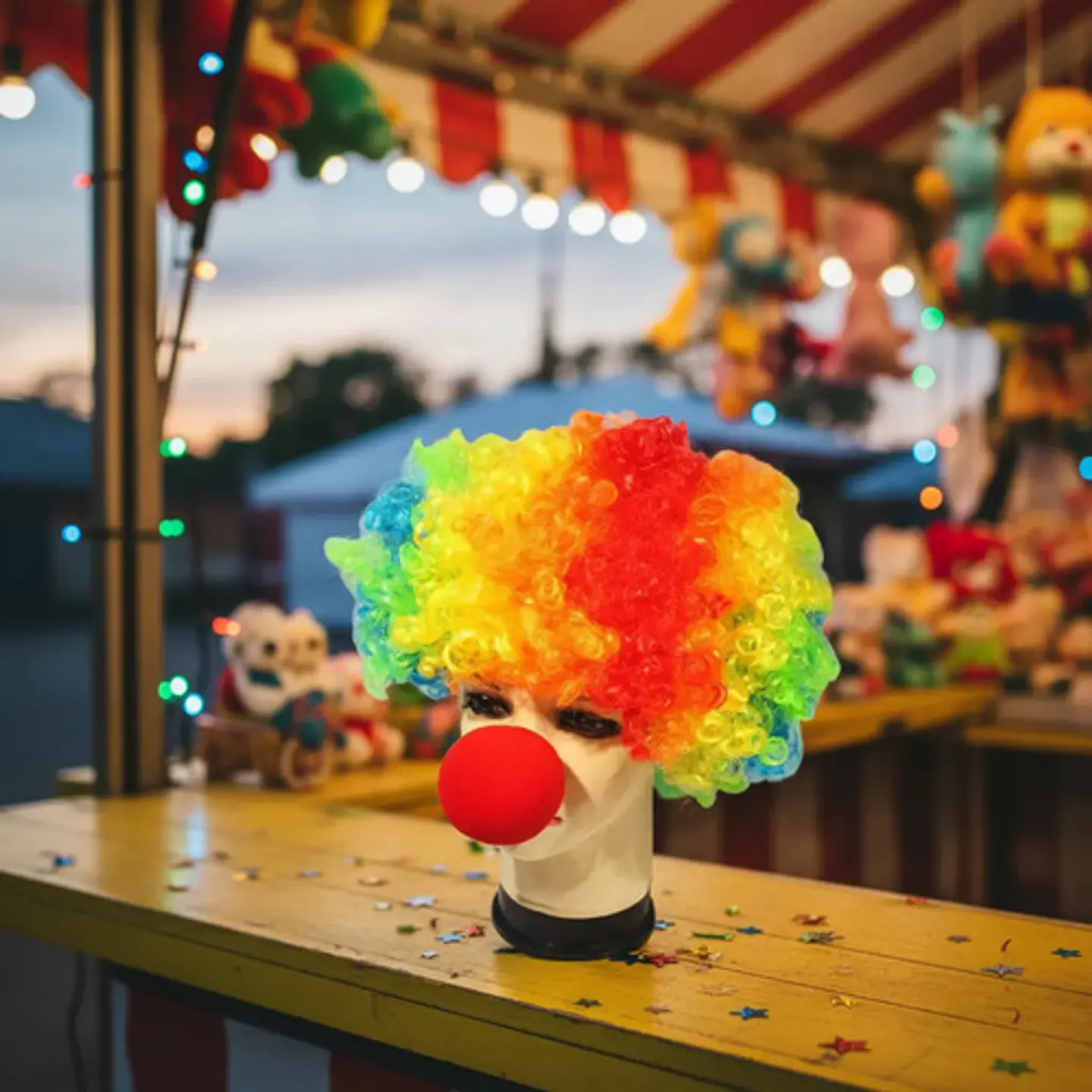 Peluca  + Nariz Payaso De Colores  Halloween Disfraz * 4