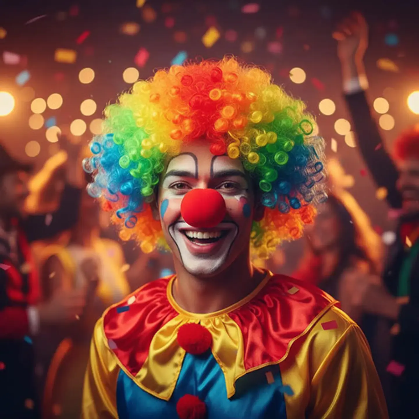 Peluca  + Nariz Payaso De Colores  Halloween Disfraz * 5