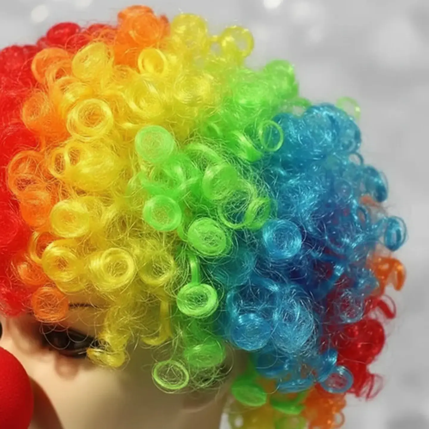 Peluca  + Nariz Payaso De Colores  Halloween Disfraz * 6