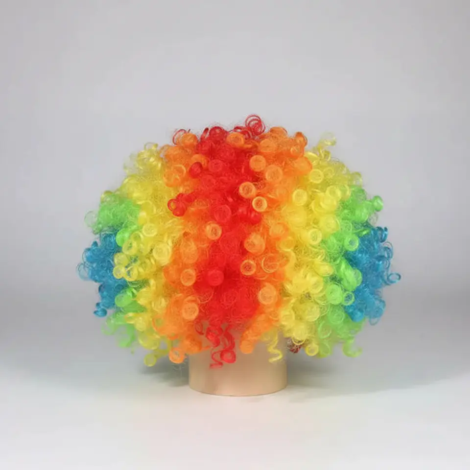 Peluca  + Nariz Payaso De Colores  Halloween Disfraz * 7