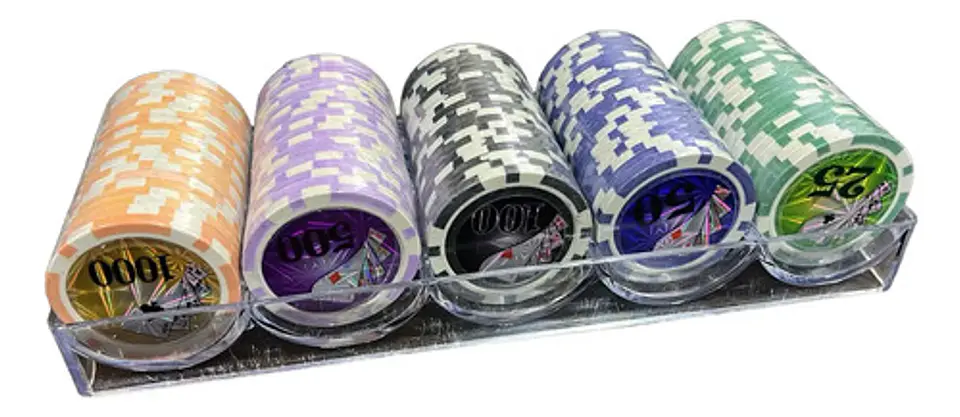 Fichas Poker Lujo Peso Metalizadas 8225 Casino Juego Cartas 9