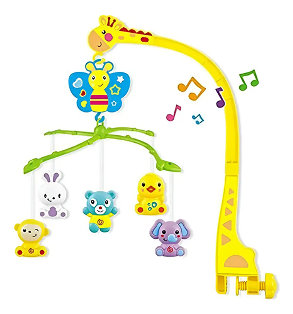Móvil Cuna Agu Bebe Musical Amarillo Con Sonido Para Bebé 6-12 Meses Animal 1