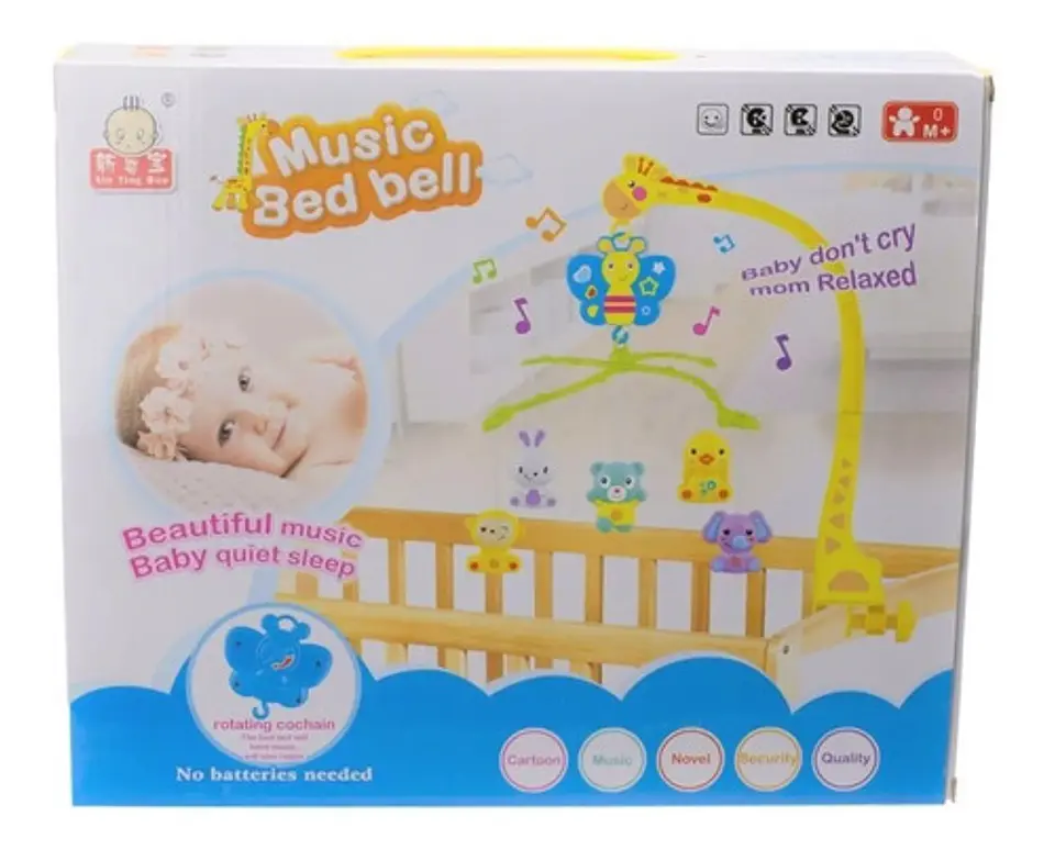 Móvil Cuna Agu Bebe Musical Amarillo Con Sonido Para Bebé 6-12 Meses Animal 2