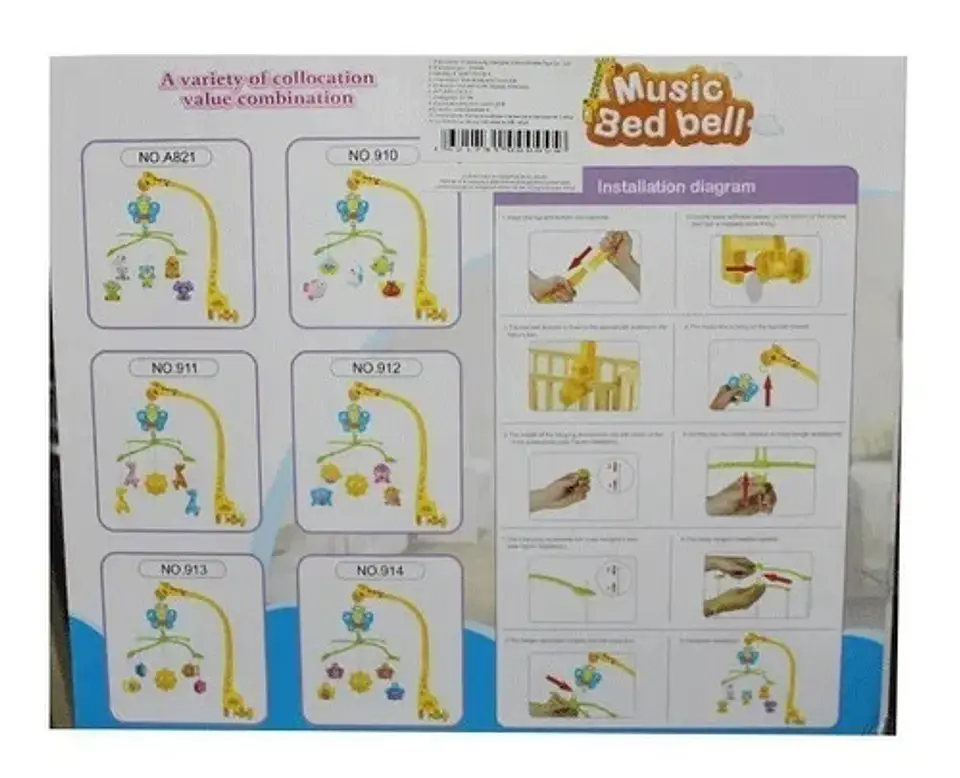 Móvil Cuna Agu Bebe Musical Amarillo Con Sonido Para Bebé 6-12 Meses Animal 4