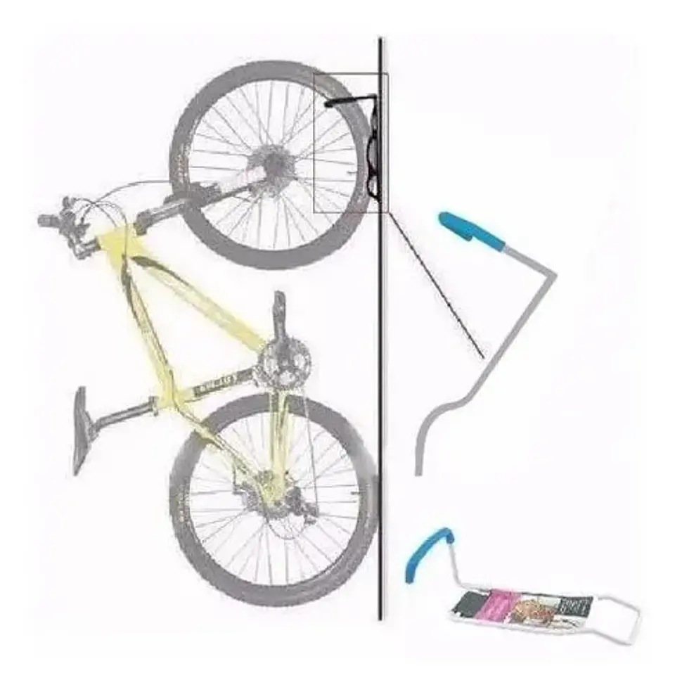 Gancho Para Bicicleta Vertical Abw Portabici 25kg Anclaje Pared Gris 2