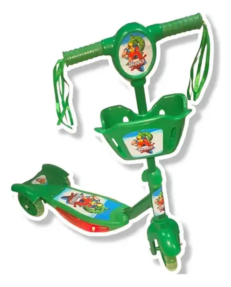 Scooter Patineta Niños Luces Canasta 3 Ruedas Juguete 1