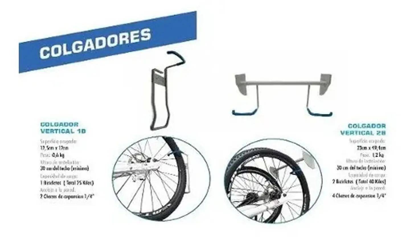 Anclaje Porta Bicicletas X2 Pared Soporte Cicla 9