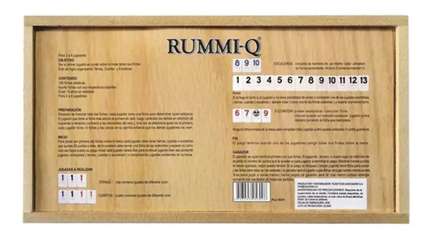 Juego De Mesa Rummi-q Caja Madera 106 Fichas 2 A 4 Jugadores 3