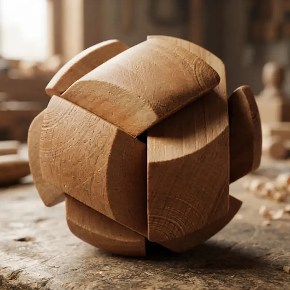 Bola Destreza Juguete Ref 295 Madera Cubos  4