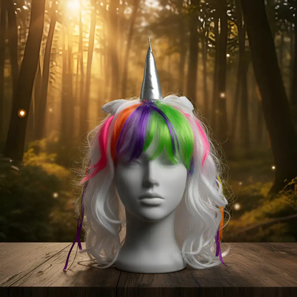 Peluca Capul Mechones Unicornio   Ref  Pul-108  Halloween 1