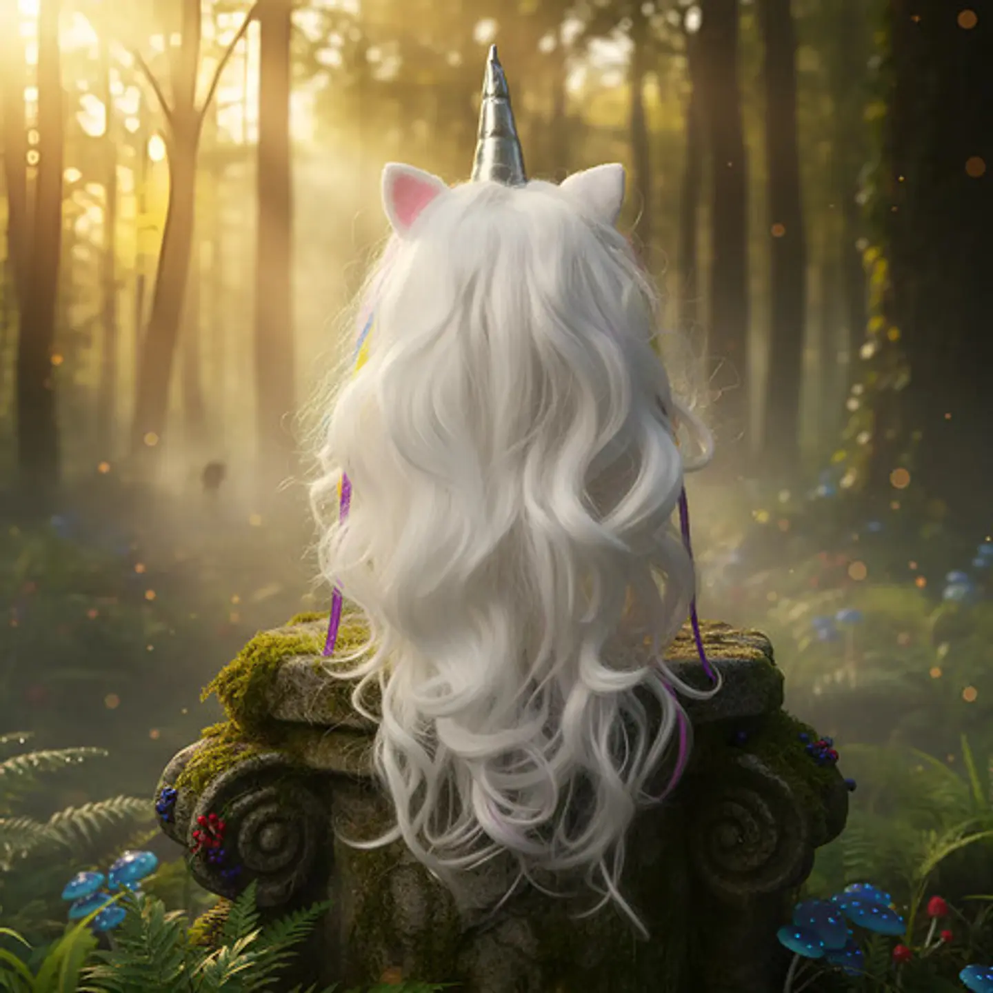 Peluca Capul Mechones Unicornio   Ref  Pul-108  Halloween 2
