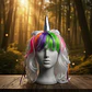 Peluca Capul Mechones Unicornio   Ref  Pul-108  Halloween - Miniatura 3