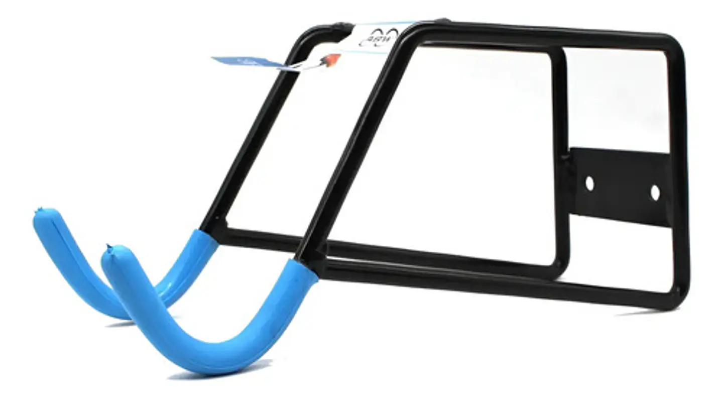 Gancho Bicicleta Anclaje Pared Horizontal Negro Acero Con Tornillos 1