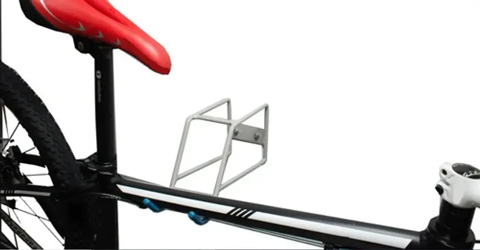 Gancho Bicicleta Anclaje Pared Horizontal Negro Acero Con Tornillos 4