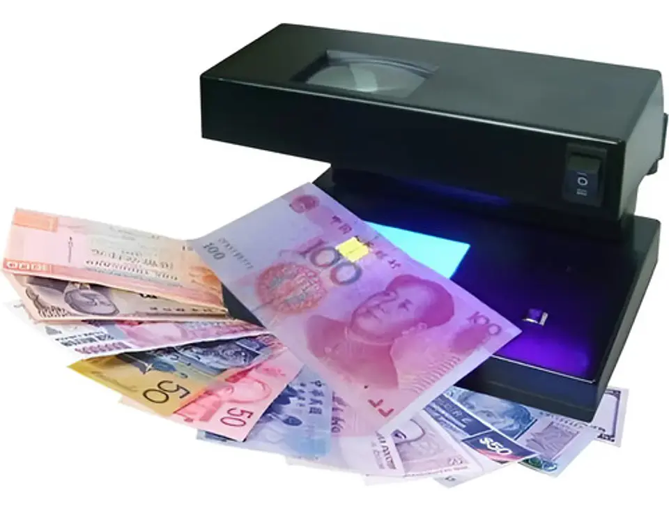 Detector Billetes Falsos Luz Ultravioleta Probador Ad-2138 1