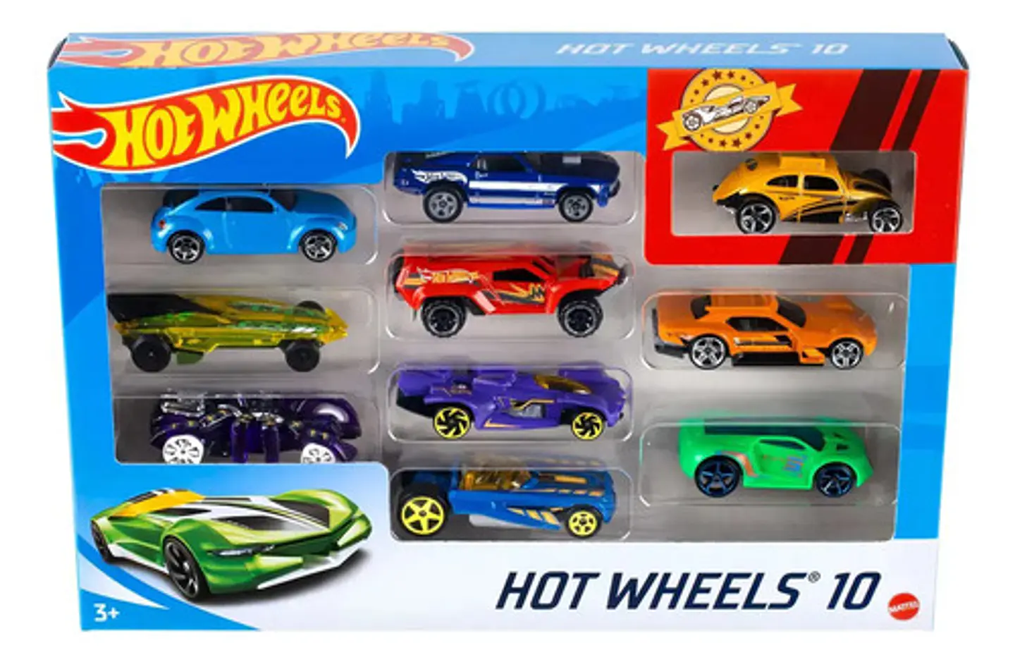 Hot Wheels Die Cast Paquete De 10 Autos Multicolor 2