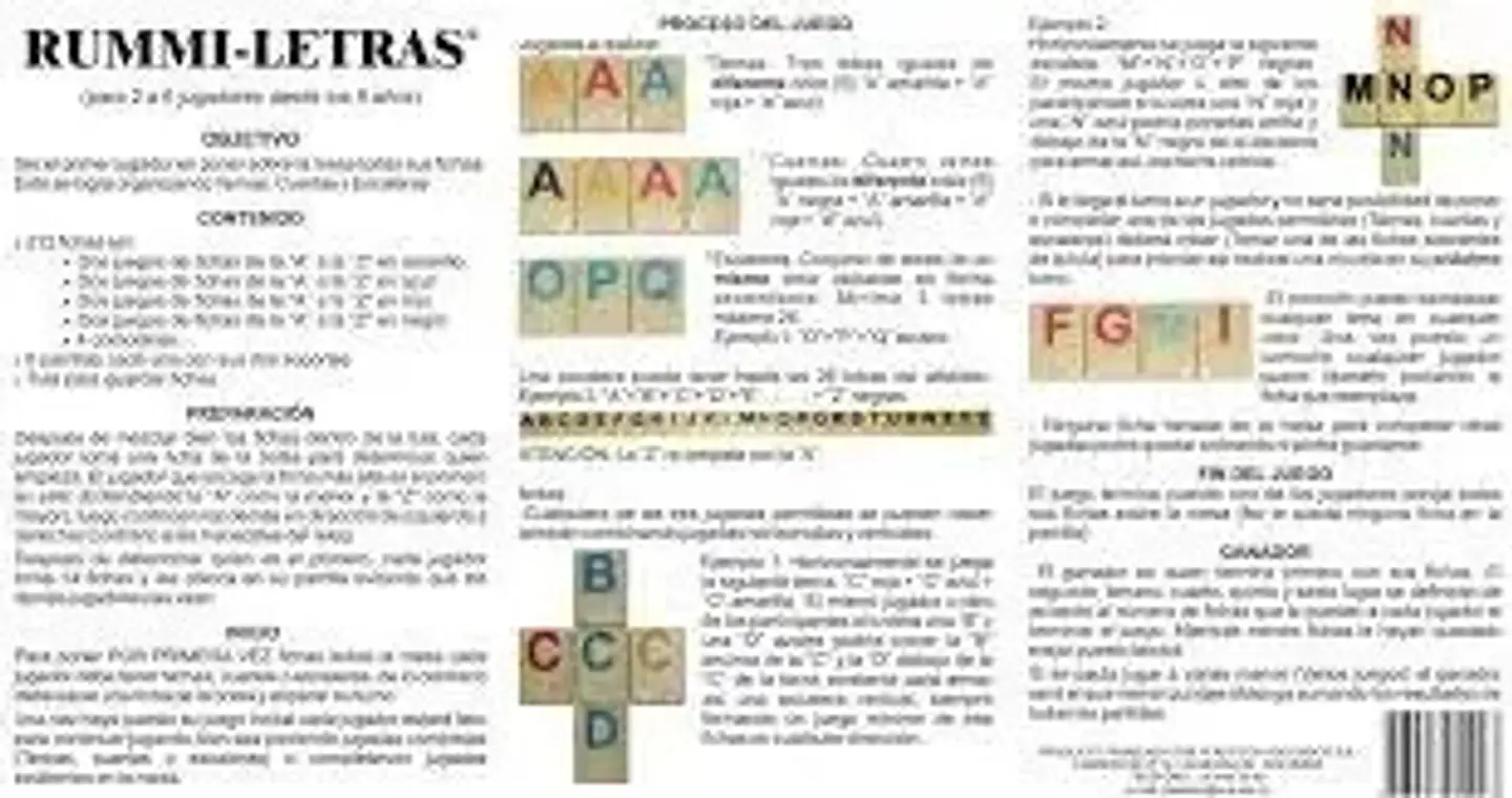 Juego de Mesa Rummi-Letras Edición Caja para 2-6 Jugadores con 212 Fichas 4