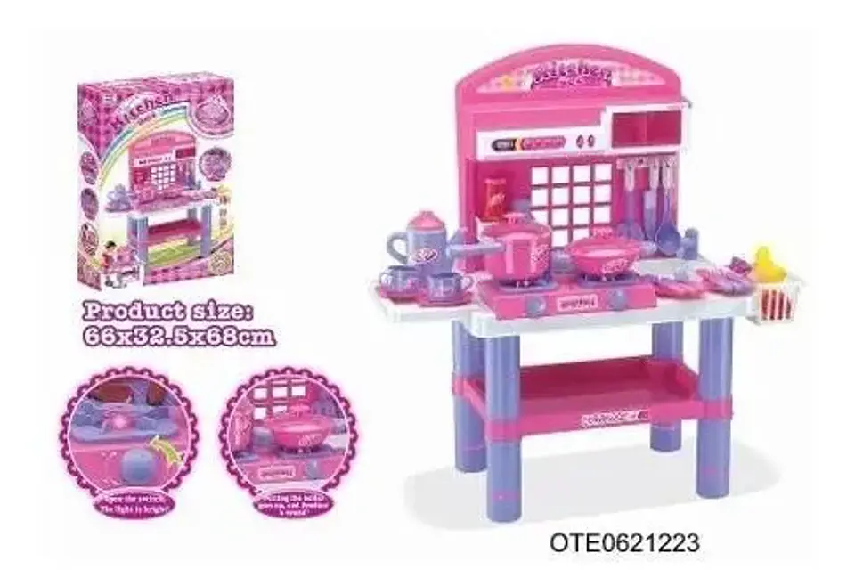 Cocina Infantil Juguete Niños 008-53 Mediana Rosada 2