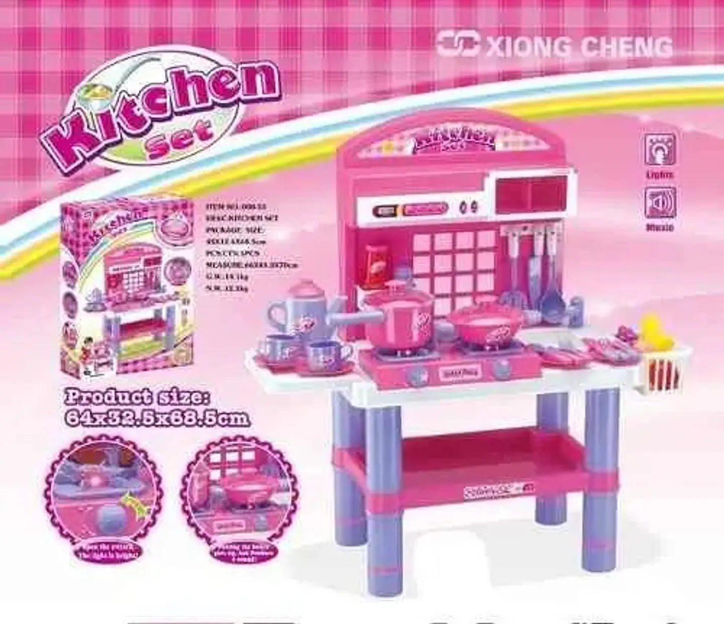 Cocina Infantil Juguete Niños 008-53 Mediana Rosada 5