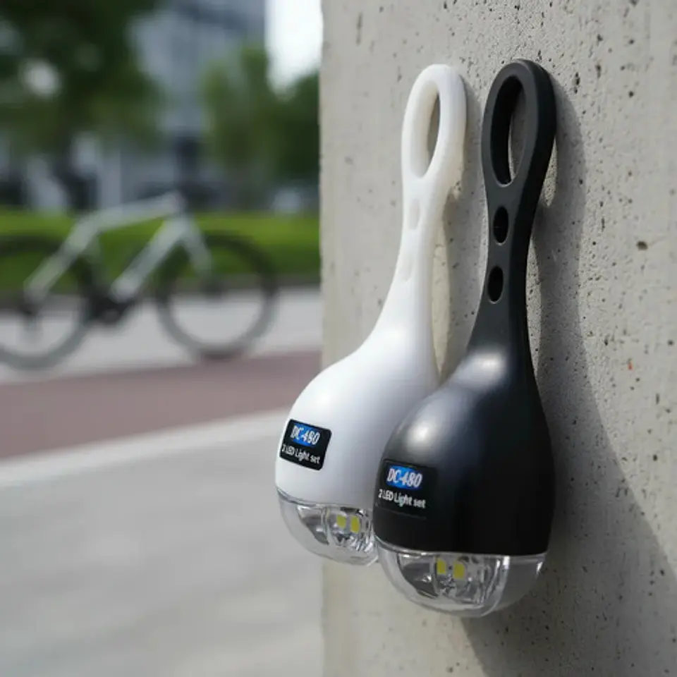 Luz Led Para Bicicleta Sapitos Color Blanco Y Negro Dc-488 4