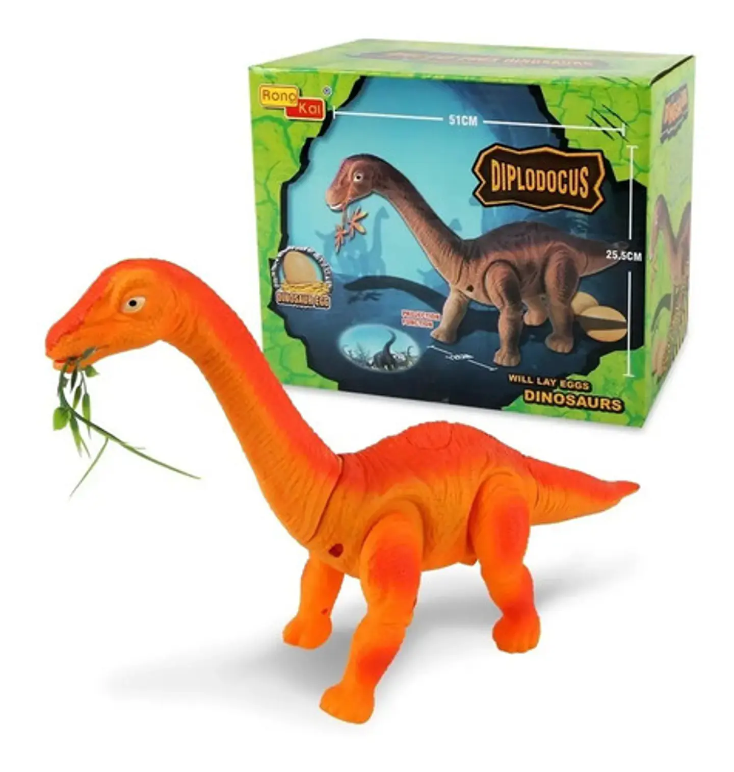 Dinosaurio Diplodocus Dinox Juguete 51cm Proyección Luces Educativo 1