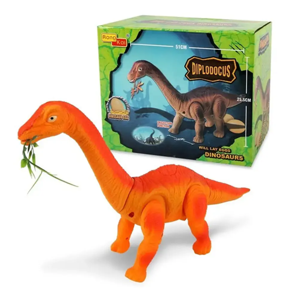 Dinosaurio Diplodocus Dinox Juguete 51cm Proyección Luces Educativo 1