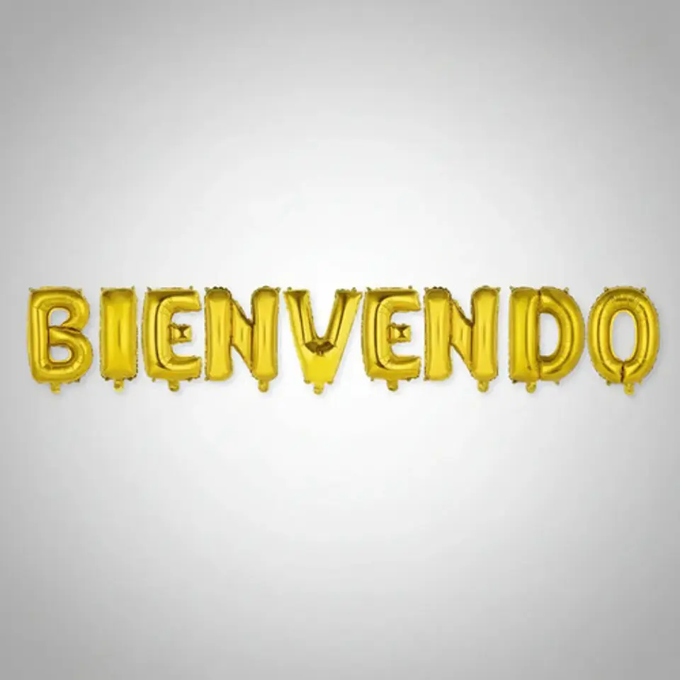 Bienvenidos  Globos Metalizados Plateado Dorado Bomba  1