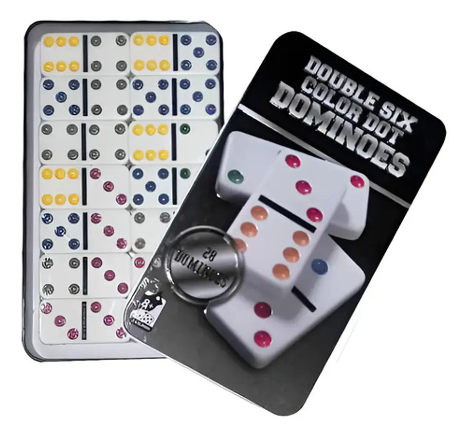 Funda metálica reforzada Unyhome Dominó de 28 piezas, 6 colores 1