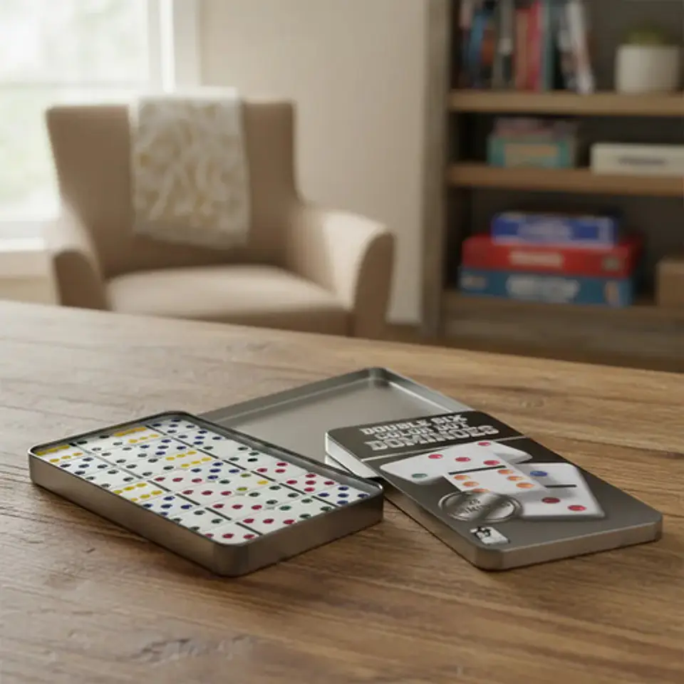 Funda metálica reforzada Unyhome Dominó de 28 piezas, 6 colores 2