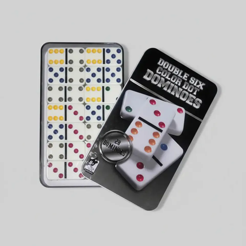 Funda metálica reforzada Unyhome Dominó de 28 piezas, 6 colores 3