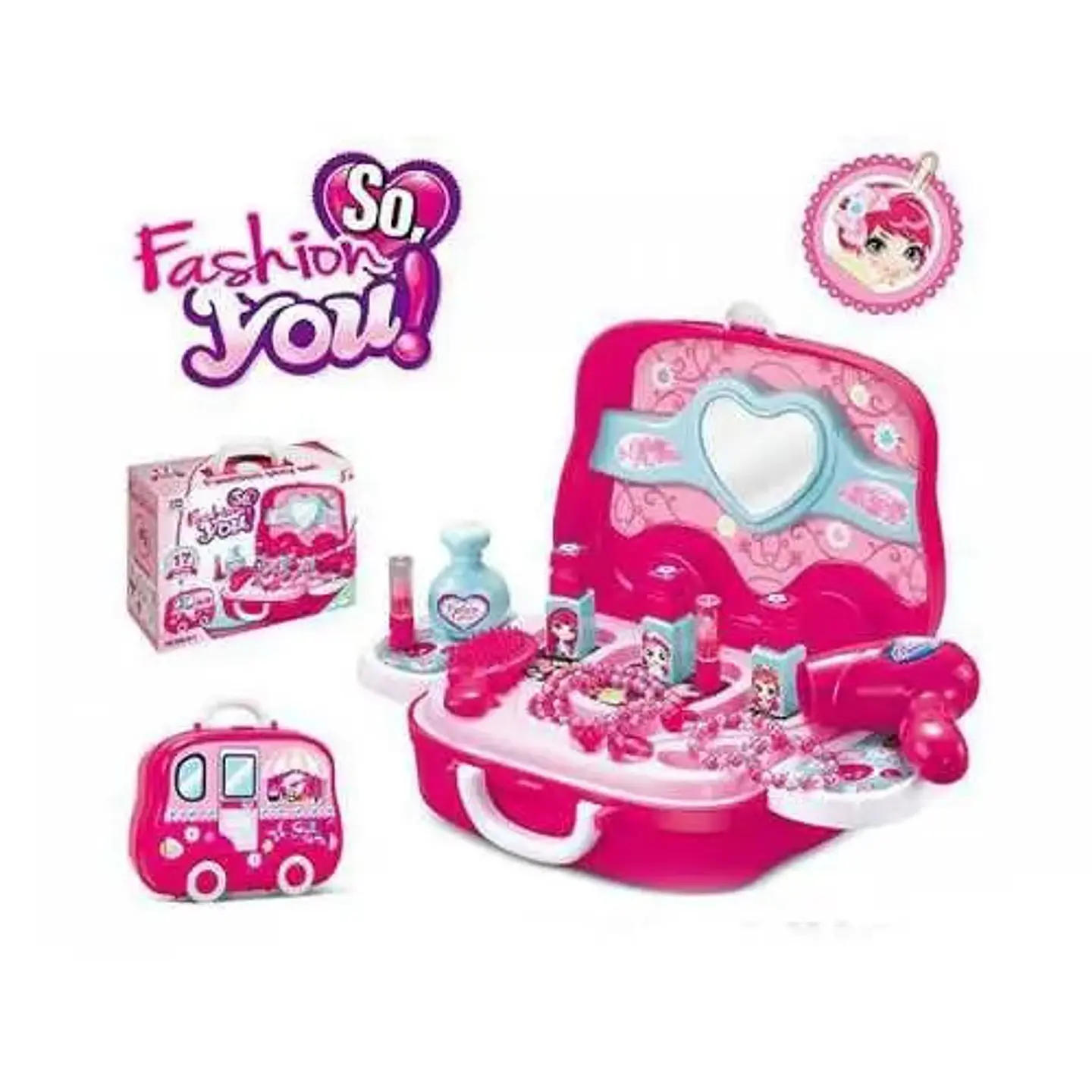 Set De Belleza Niñas Maletín Con Ruedas Tocador 008-917 2